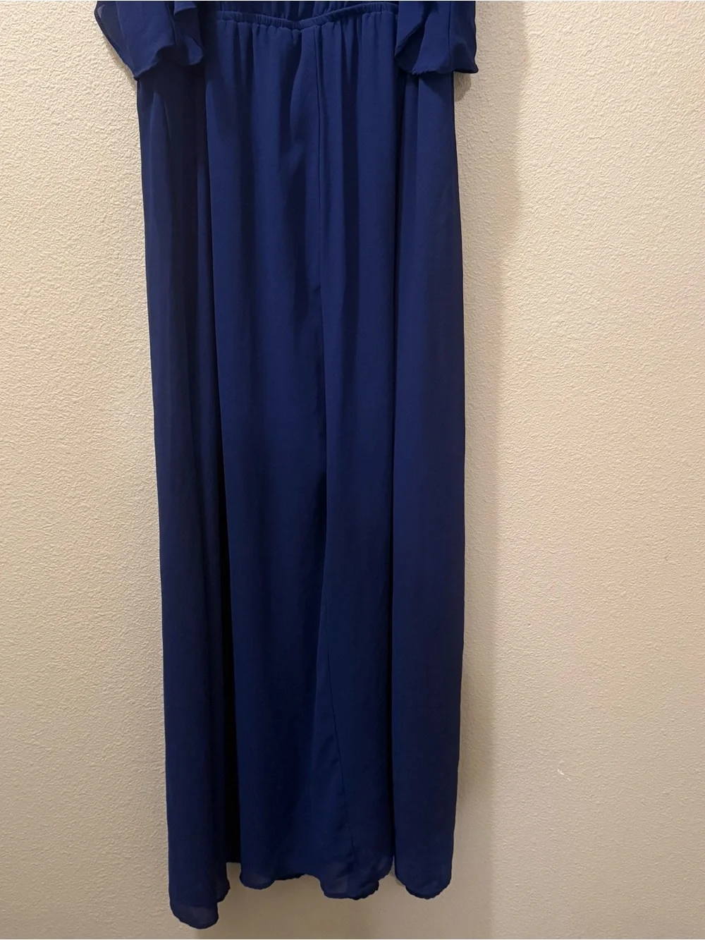 Women’s XL Xhilaration Navy Blue Spaghetti Strap Chiffon Ruffle Long Maxi Dress